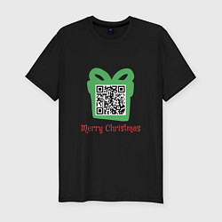 Мужская slim-футболка QR Christmas