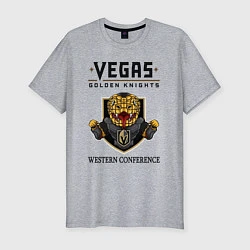 Футболка slim-fit Vegas Golden Knights Вегас Золотые Рыцари, цвет: меланж