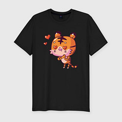 Мужская slim-футболка Влюбленный тигренок LOVE