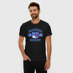 Футболка slim-fit Нью Йорк Рейнджерс, New York Rangers, цвет: черный — фото 2