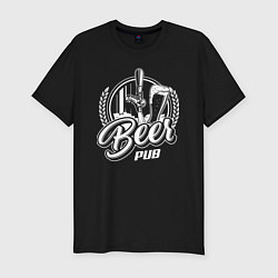 Футболка slim-fit Beer pub, цвет: черный