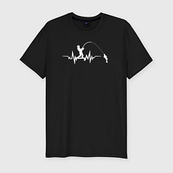 Мужская slim-футболка Сердце рыбака