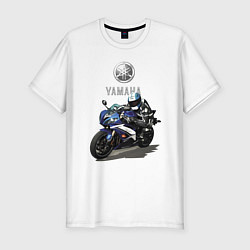 Мужская slim-футболка YAMAHA - legendary racing team!