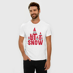 Футболка slim-fit Let it snow - пусть идет снег, цвет: белый — фото 2