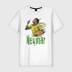 Мужская slim-футболка Неймар - звезда Бразильского футбола