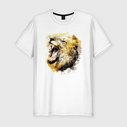 Мужская slim-футболка Львиный раскатистый рык