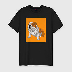 Мужская slim-футболка Английский бульдог собака