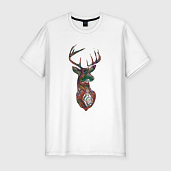 Мужская slim-футболка Образ оленя из линий