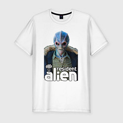 Футболка slim-fit Resident alien, цвет: белый