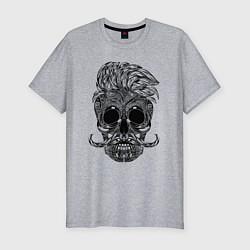 Футболка slim-fit Skull hipster, цвет: меланж