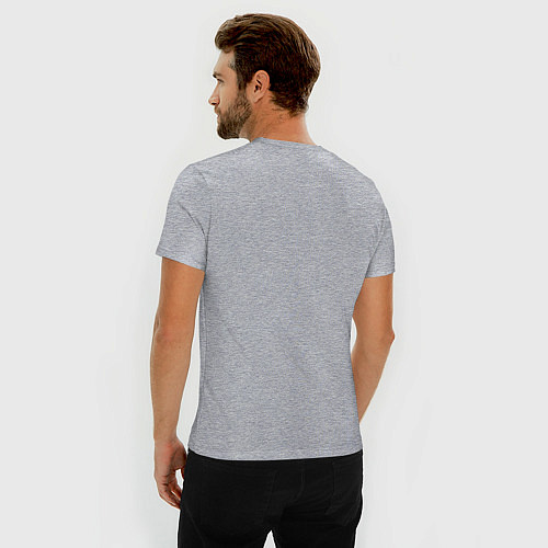 Мужская slim-футболка 9 грамм Logo / Меланж – фото 4