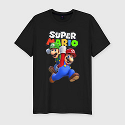 Мужская slim-футболка Луиджи и Марио