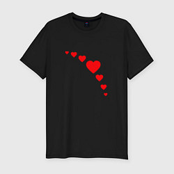 Мужская slim-футболка Сердечки для любви
