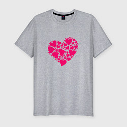 Мужская slim-футболка Сердца любовь