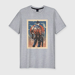 Футболка slim-fit Yoru art, цвет: меланж