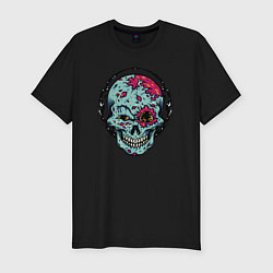 Мужская slim-футболка Cool skull! Grin!