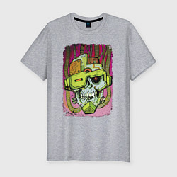 Мужская slim-футболка Cyber skull 2022