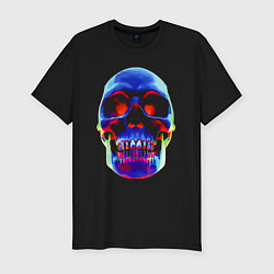 Мужская slim-футболка Cool neon skull