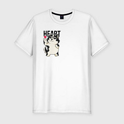 Мужская slim-футболка Black heart of a dog