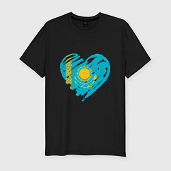 Мужская slim-футболка Kazakhstan Heart