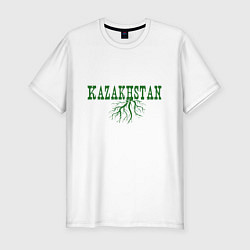 Мужская slim-футболка Корни - Казахстан