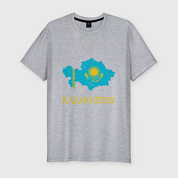 Мужская slim-футболка Map Kazakhstan