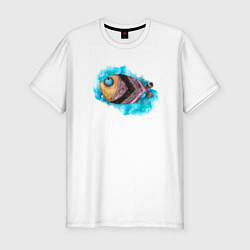 Мужская slim-футболка Забавная рыбка