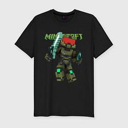 Мужская slim-футболка Minecraft, warrior