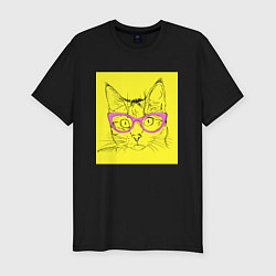 Мужская slim-футболка Гламурная кошка
