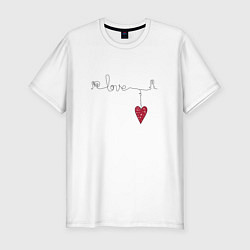 Мужская slim-футболка Love Сердечко