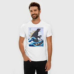 Футболка slim-fit Godzilla in The Waves Eastern, цвет: белый — фото 2