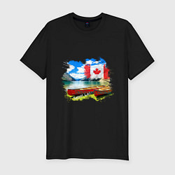 Мужская slim-футболка Путешествие Канада Ванкувер