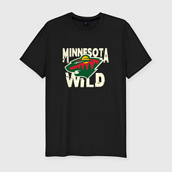 Футболка slim-fit Миннесота Уайлд, Minnesota Wild, цвет: черный