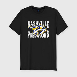 Футболка slim-fit Nashville Predators, Нэшвилл Предаторз, цвет: черный