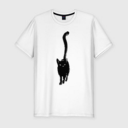 Мужская slim-футболка Всё тот же чёрный кот