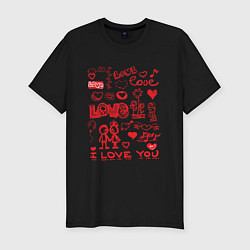 Мужская slim-футболка Любовь без грани