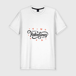 Мужская slim-футболка 14 февраля любовь спасет мир
