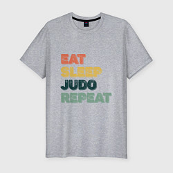 Футболка slim-fit Eat Sleep Judo, цвет: меланж