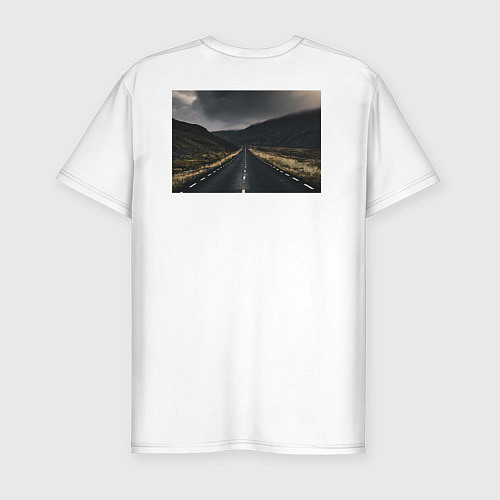 Мужская slim-футболка The road home / Белый – фото 2