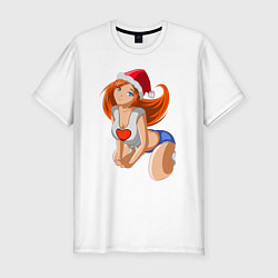 Мужская slim-футболка Сhristmas Girl by sexygirlsdraw