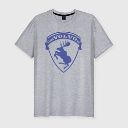 Мужская slim-футболка VOLVO логотип синий