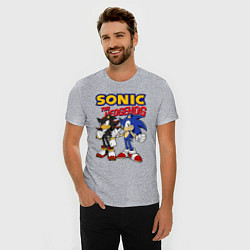Футболка slim-fit ЕЖ СОНИК SONIC THE HEDGEHOG, цвет: меланж — фото 2