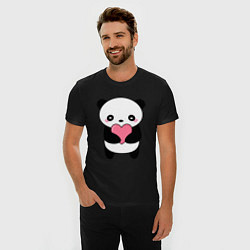 Футболка slim-fit КАВАЙНЫЙ ПАНДА KAWAII PANDA, цвет: черный — фото 2