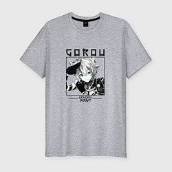 Мужская slim-футболка Горо Собачий воин, Genshin Impact