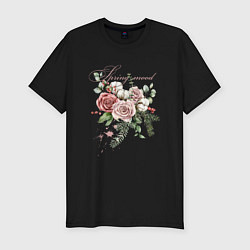 Футболка slim-fit Spring mood Flower, цвет: черный