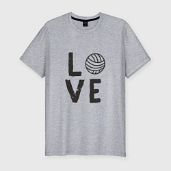 Мужская slim-футболка Volleyball - Love