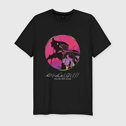 Футболка slim-fit Evangelion меха eva, цвет: черный