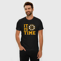 Футболка slim-fit It Is Boston Bruins Time, Бостон Брюинз, цвет: черный — фото 2