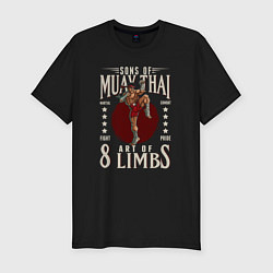 Мужская slim-футболка Сыновья Муай Тай искусство 8 конечностей