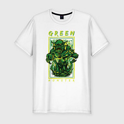 Мужская slim-футболка Зелёный монстр
